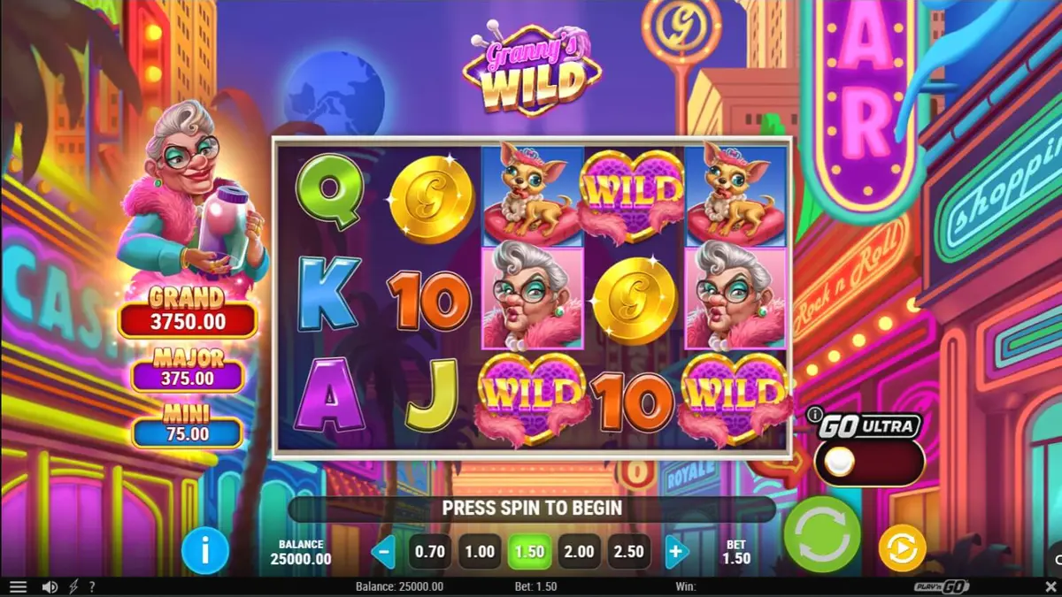 Granny’s Wild slot com tema de vovó em Las Vegas